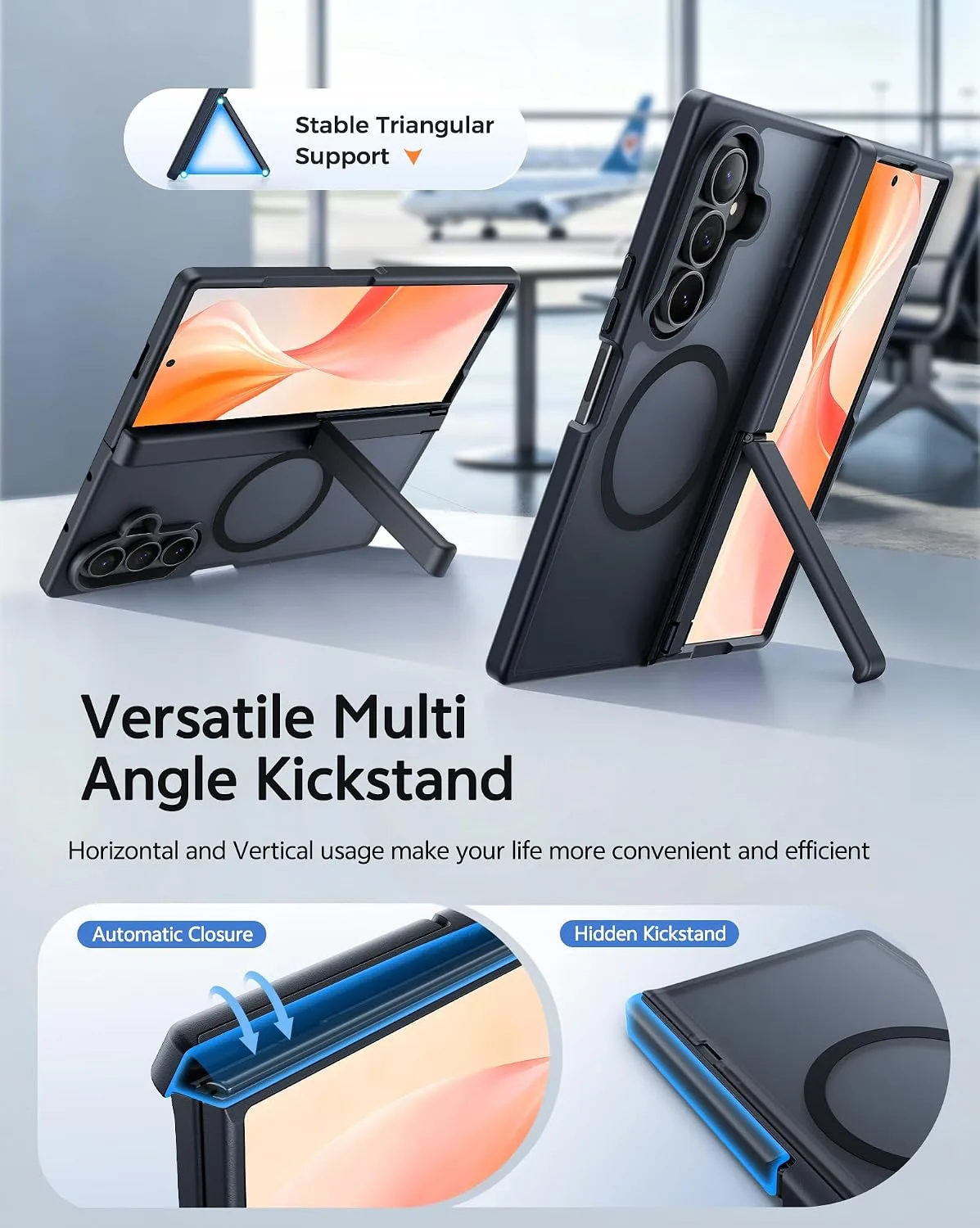 FNTCASE for Galaxy Z Fold 8 Ultra/Z Fold 7 Case Fit for MagSafe Black