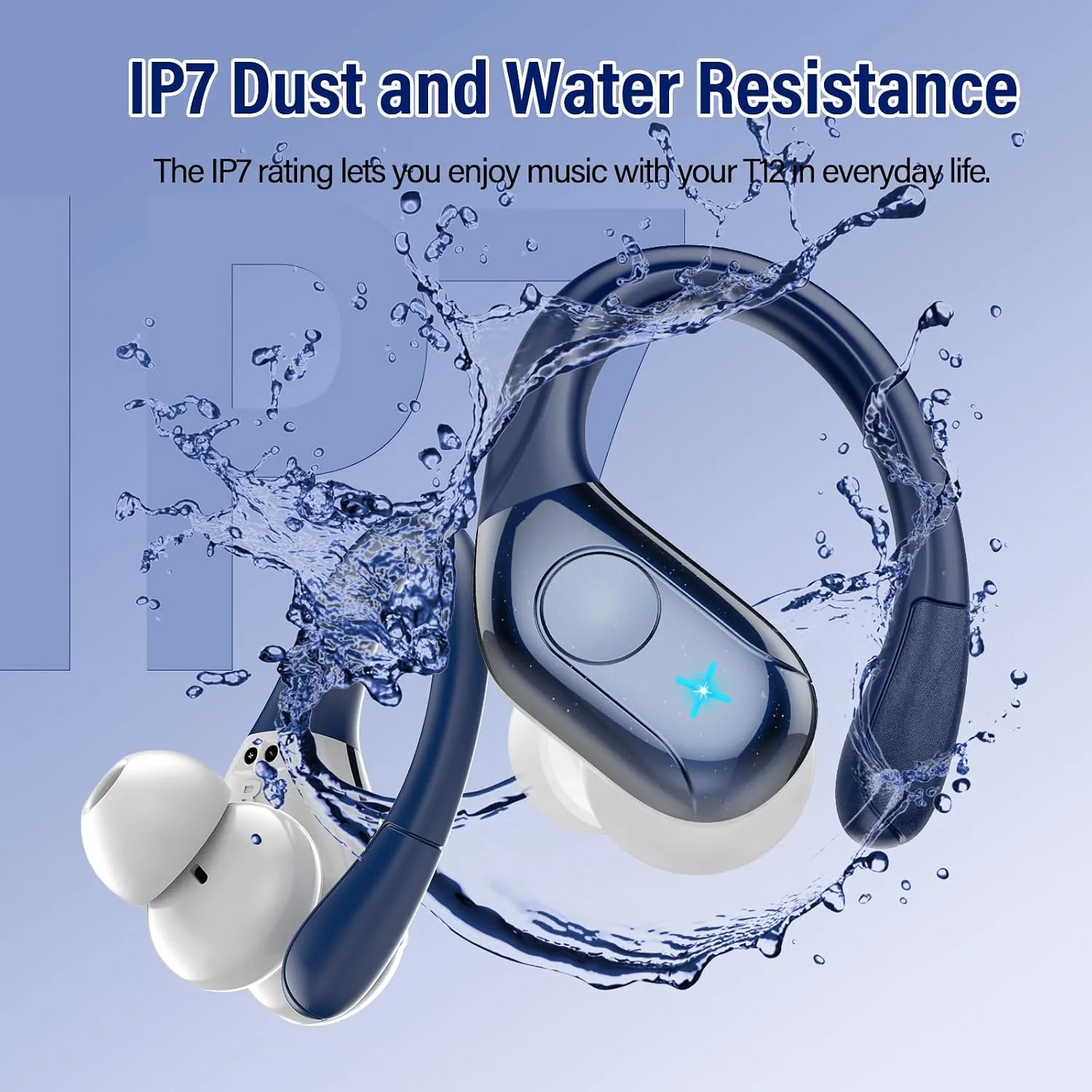 Wireless Earbuds Bluetooth 5.4 Headphones Sports, 75Hrs Bass Hi-Fi Stereo