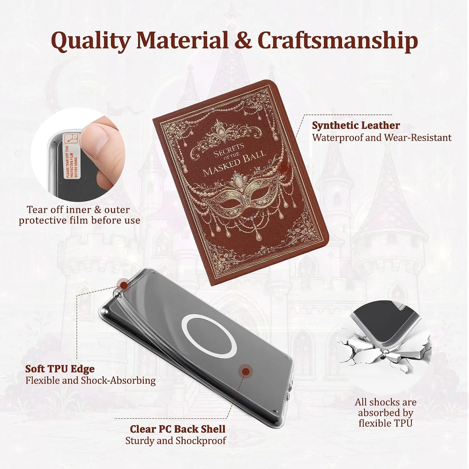 Magnetic Book Cover Case for 7'' Kindle Paperwhite & Colorsoft