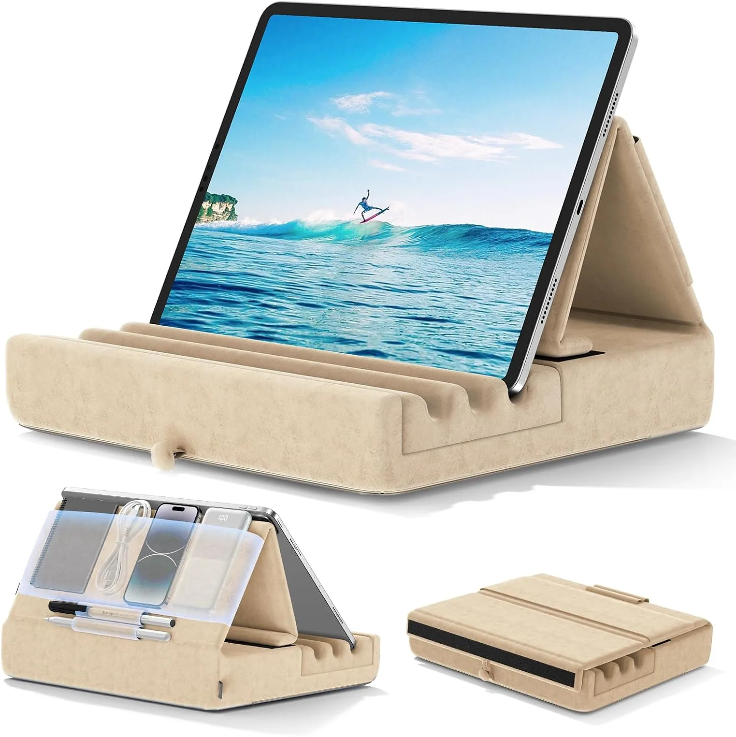 Soporte para tablet KDD almohadilla plegable compatible con iPad y Galaxy Tab