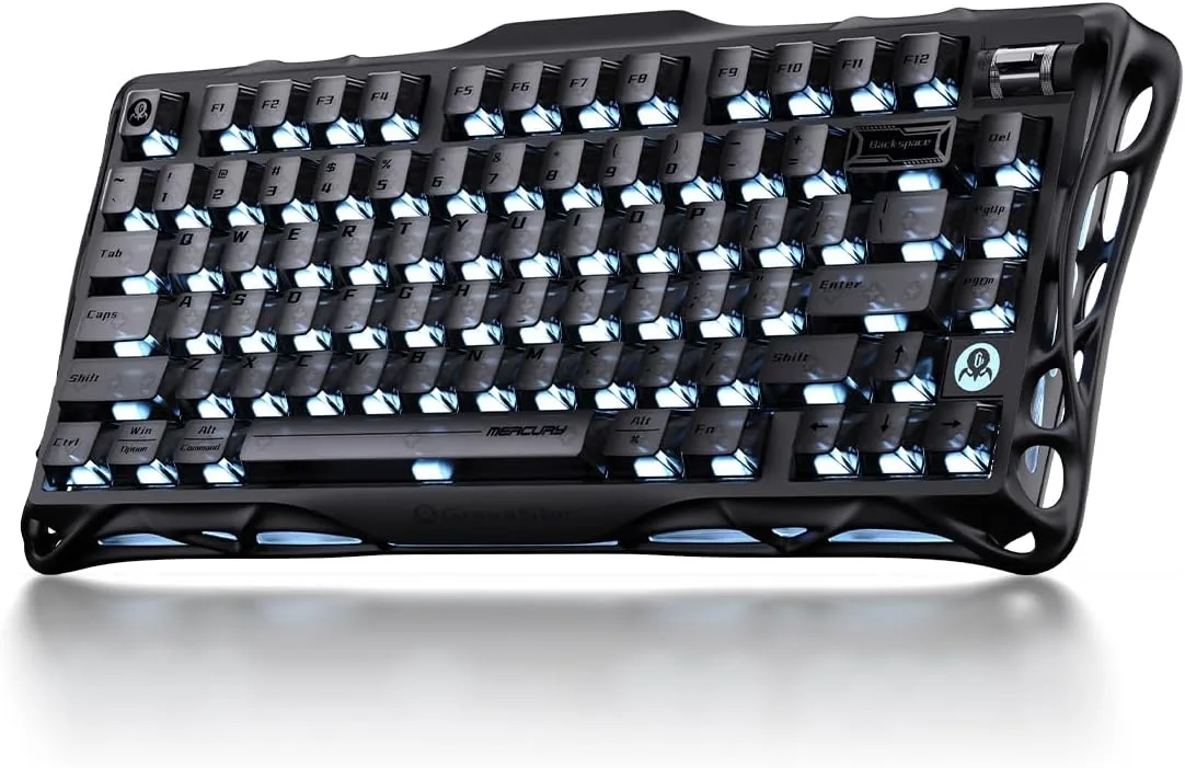 Teclado Gamer Gravastar Mercury K1 75% Mecánico Inalámbrico RGB