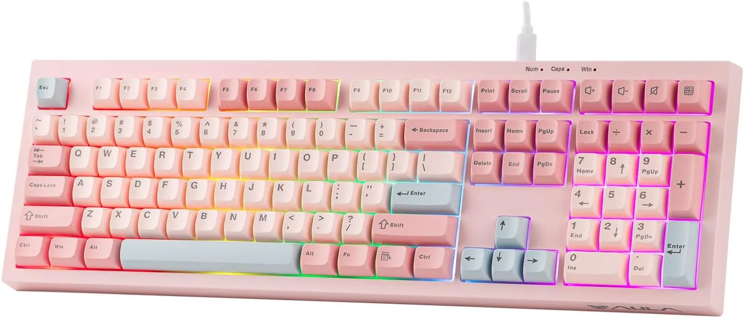 Teclado Gamer MechLands Aula S102 Membrana Full Size con Teclado Numérico