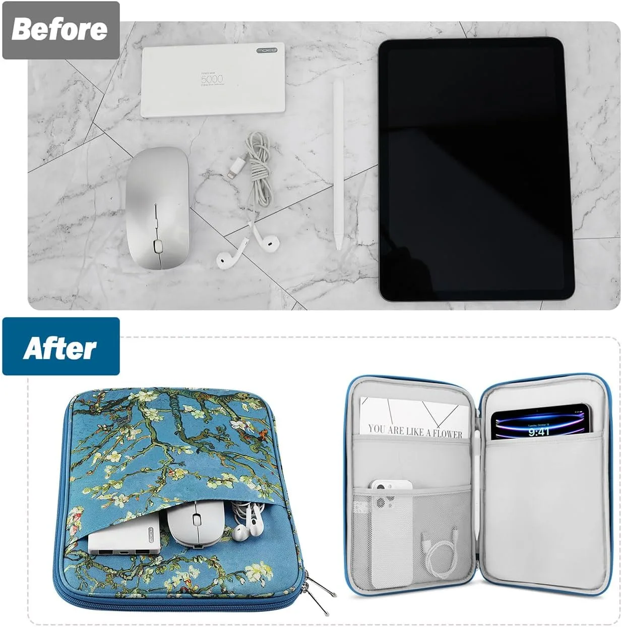MoKo 9-11 Inch Tablet Sleeve Bag Carrying Case with Accessory Pocket