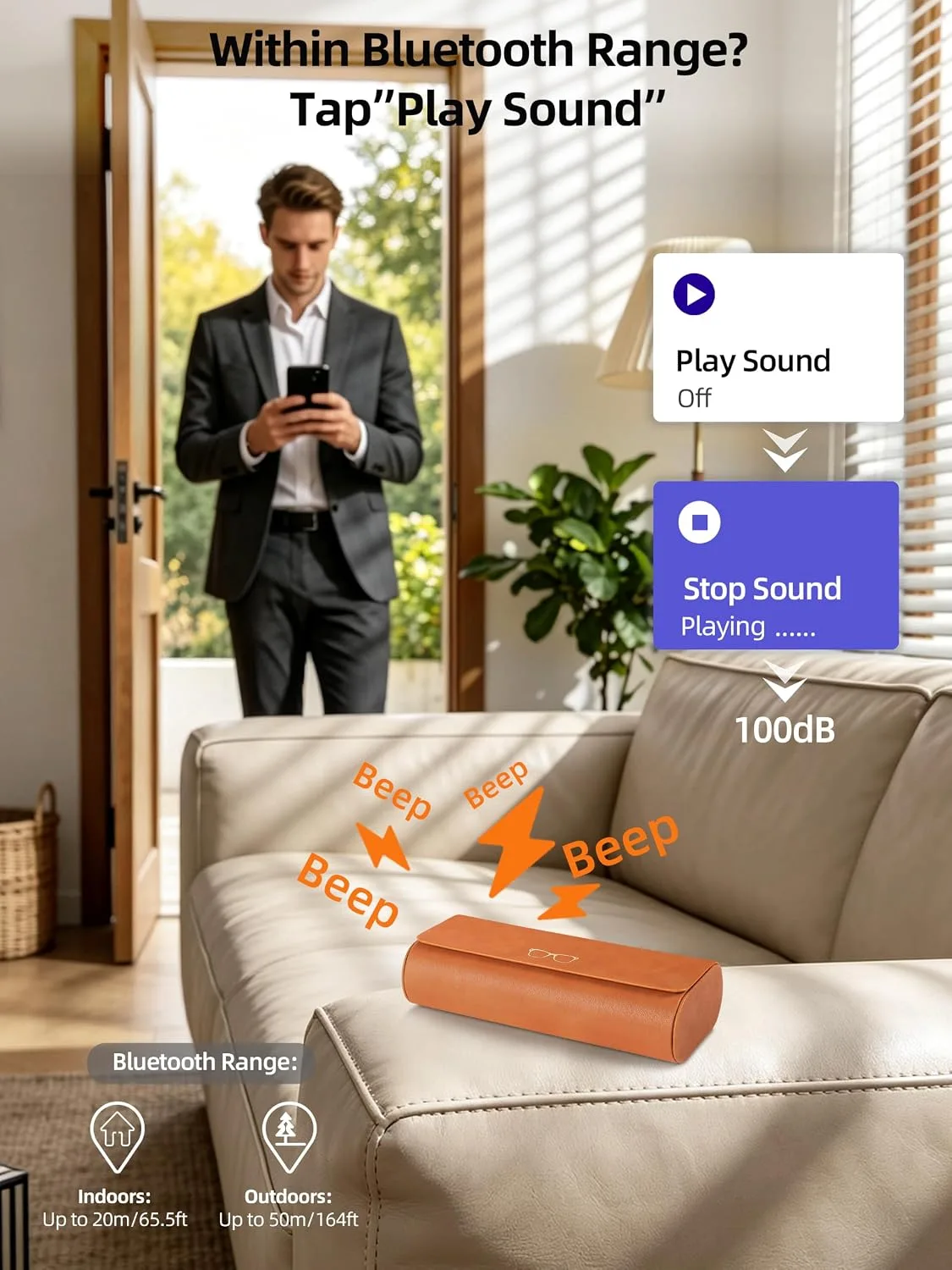 ExtreLife Smart Glasses Case, Works with Apple Find My, Rechargeable