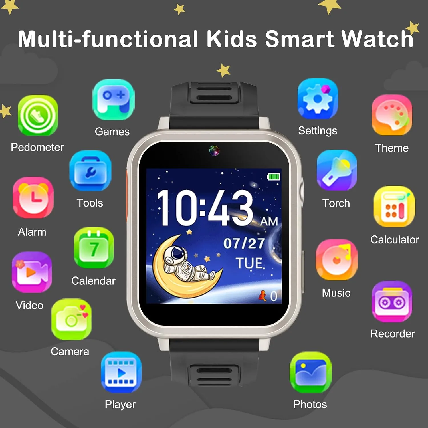 Smart Watch for Kids with 39 Puzzle Games Camera Video Recorder Music