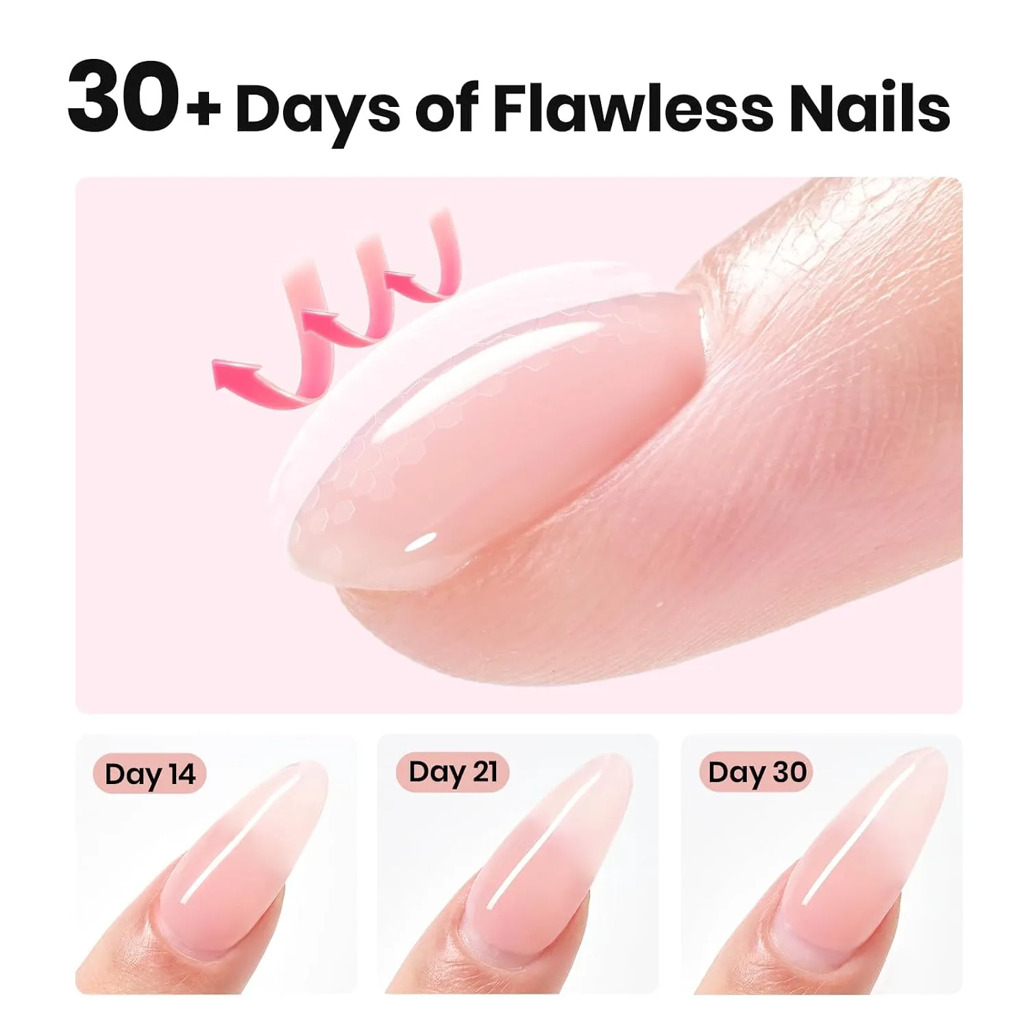 Beetles Builder Gel Nail Kit, Clear Pink with Base Top Coat and Nail Tips