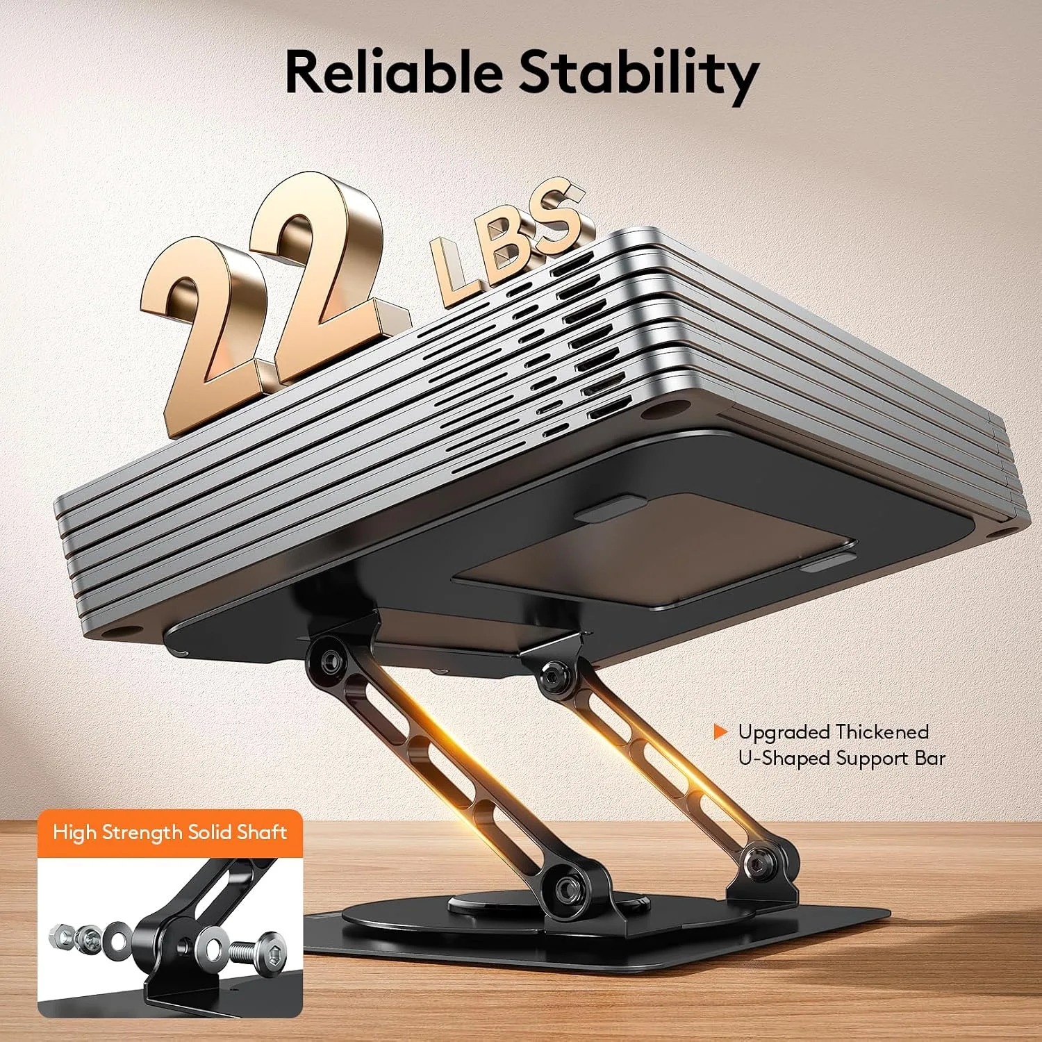 TECKNET Laptop Stand for Desk, 360° Rotating Laptop Stand for 10-17" Laptop