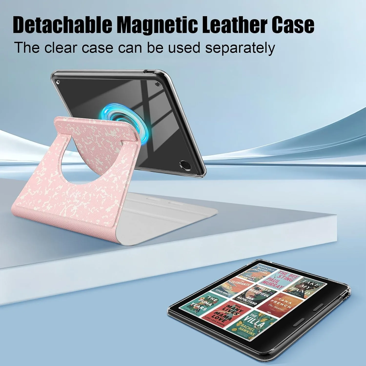 Rotating Case for Kobo Libra 7" & Tolino Vision – 360° Rotating, Love Pink