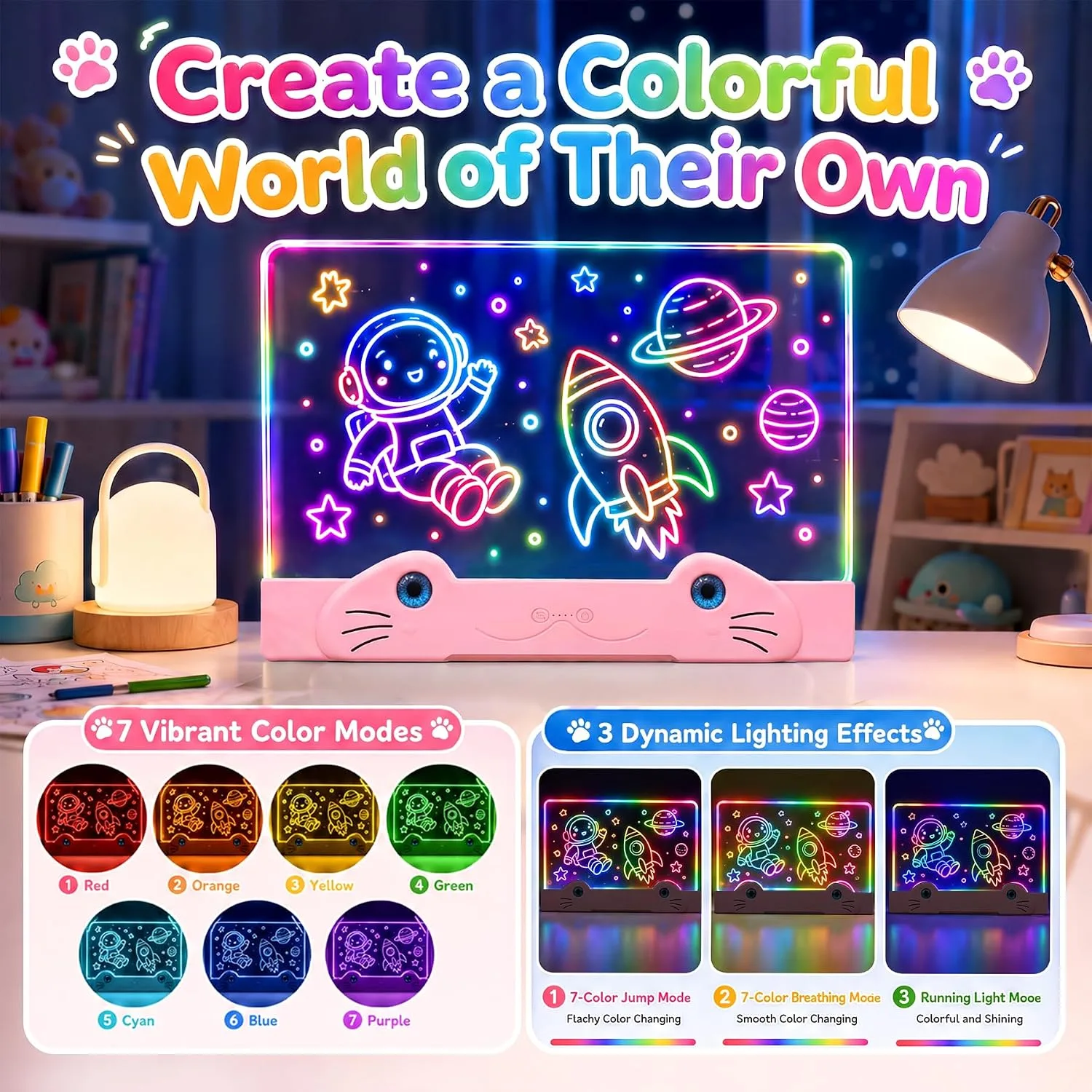 LED Drawing Board for Kids,Light Up Drawing Board,Gifts for Girls Boys Kids