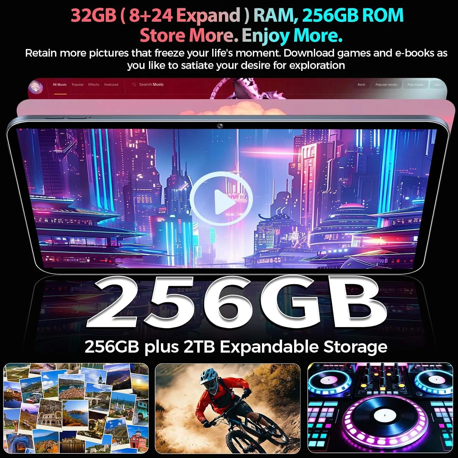 13 inch Tablet with Keyboard - 2026 Gemini AI Android 16 Tablet,Silver Case
