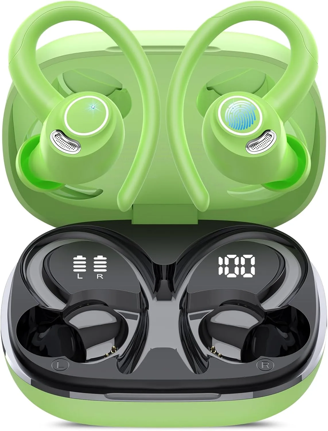 Wireless Earbuds, Bluetooth 5.4 Headphones Sport Over Ear Buds With ENC Mic