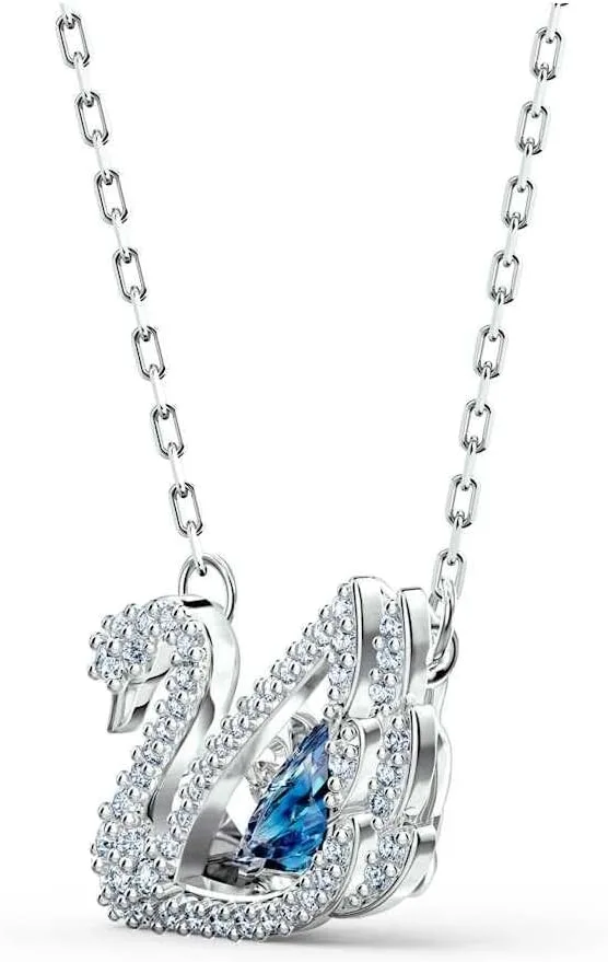Swarovski Dancing Swan Necklace Jewelry Collection, Rhodium Finish