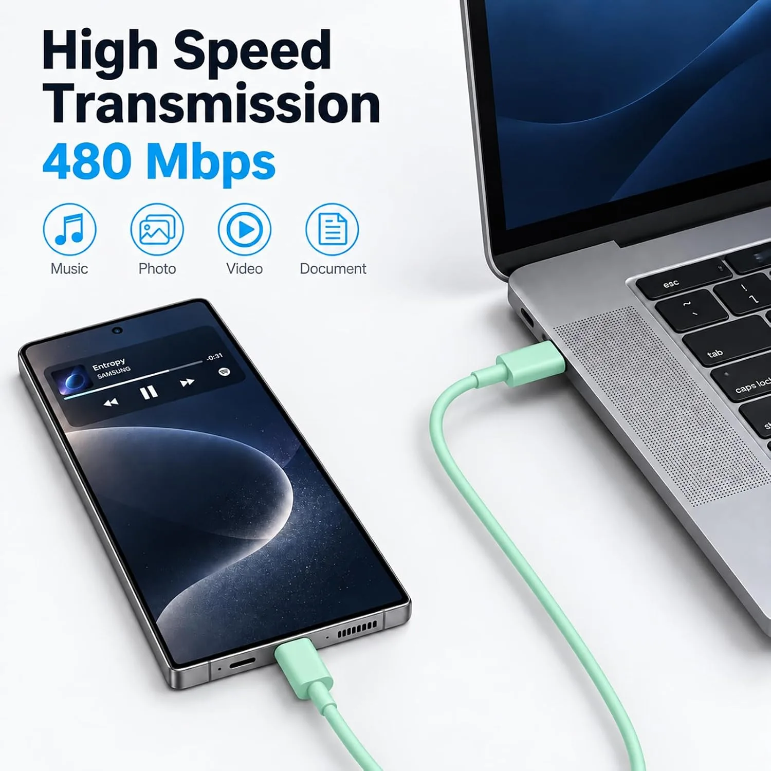 Super Fast Type C Charger for Samsung, 45W Dual Port USB C Charger