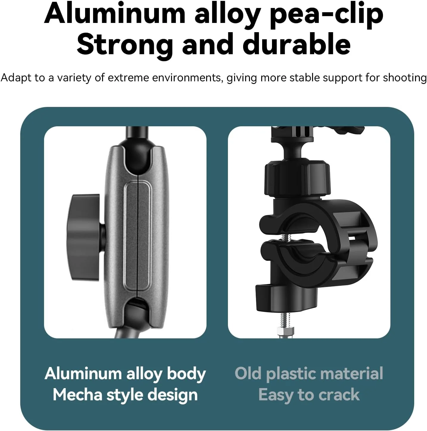 TELESIN° 360 Metal Clamp Mount Dirt Bike Motorcycle Roll Bar Tube Handlebar Mounts Accessories for GoPro 13 12 11 10 9 8 7 Insta360 X3 X4 X5 Go3 Ace Pro 2 DJI Action 4 Osmo Pocket 3 Camera Accessory