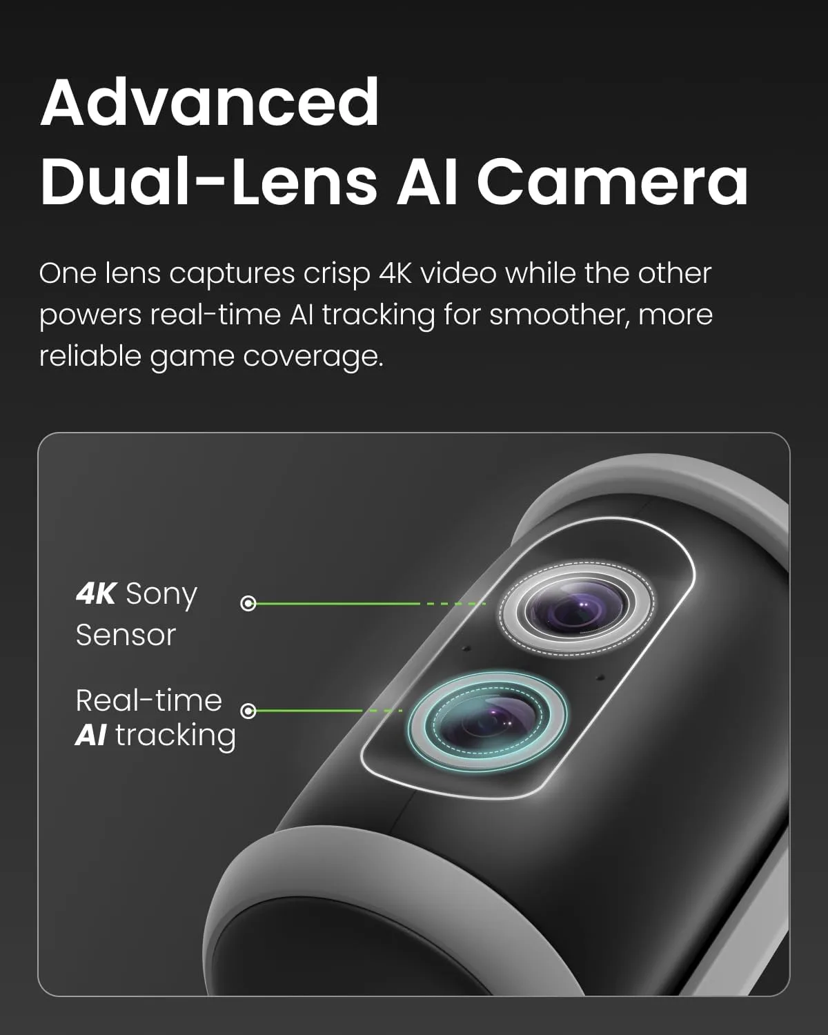 XbotGo Falcon All-in-One AI Action Camera, 4K Sports Camera(Grey)