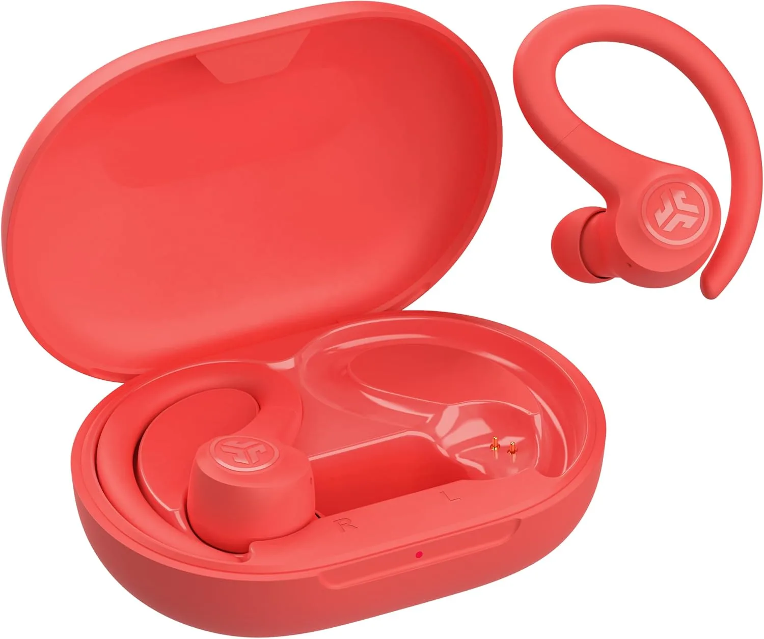 JLab, Go Sport+, True Wireless Workout Earbuds, Bluetooth Sport Earbuds, Clear Calling, Coral