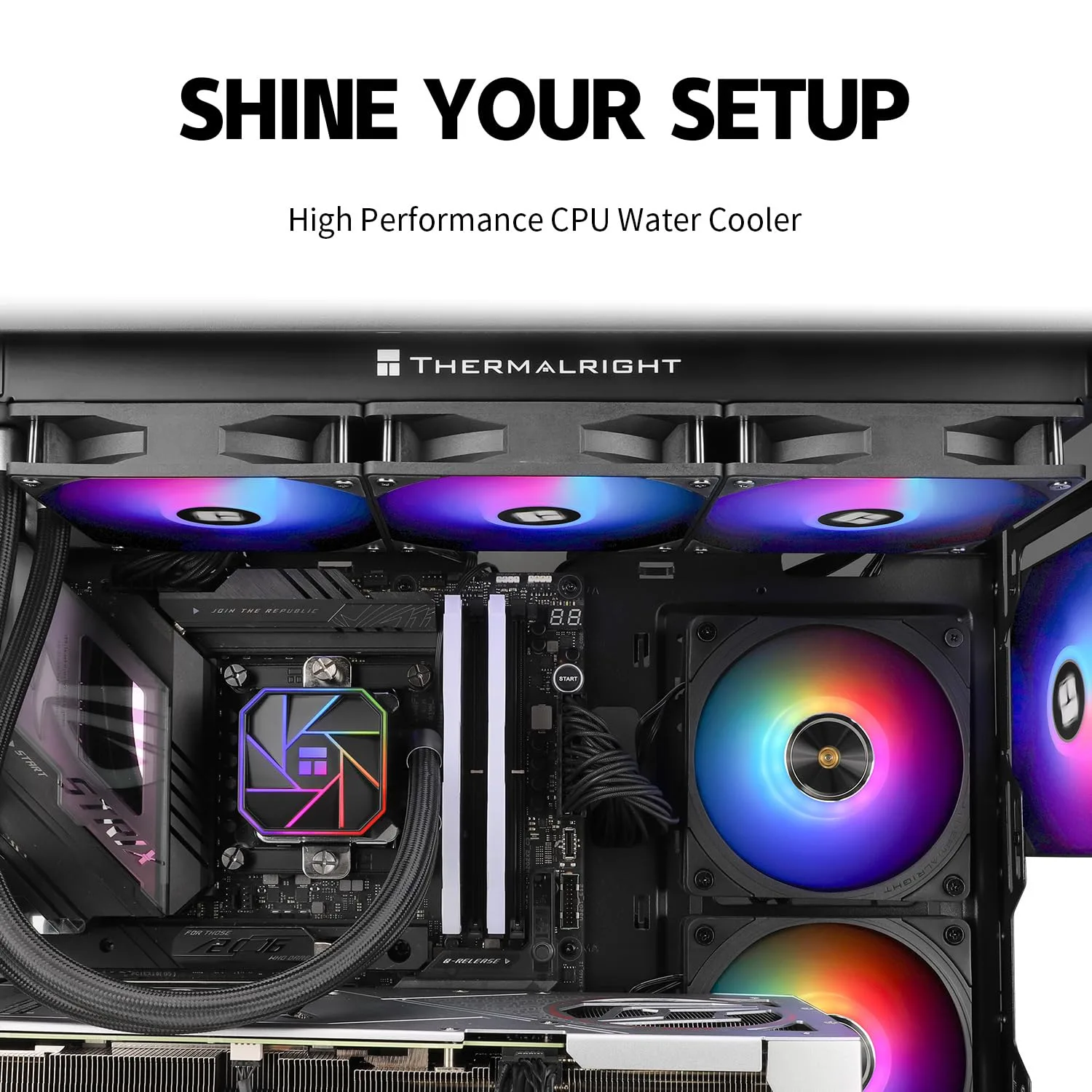 Thermalright Aqua Elite 360 V3 AIO CPU Cooler, 360 Liquid Cooling, ARGB PWM Fans, Intel LGA1150-1200/2011/1700/1851, AMD AM4/AM5