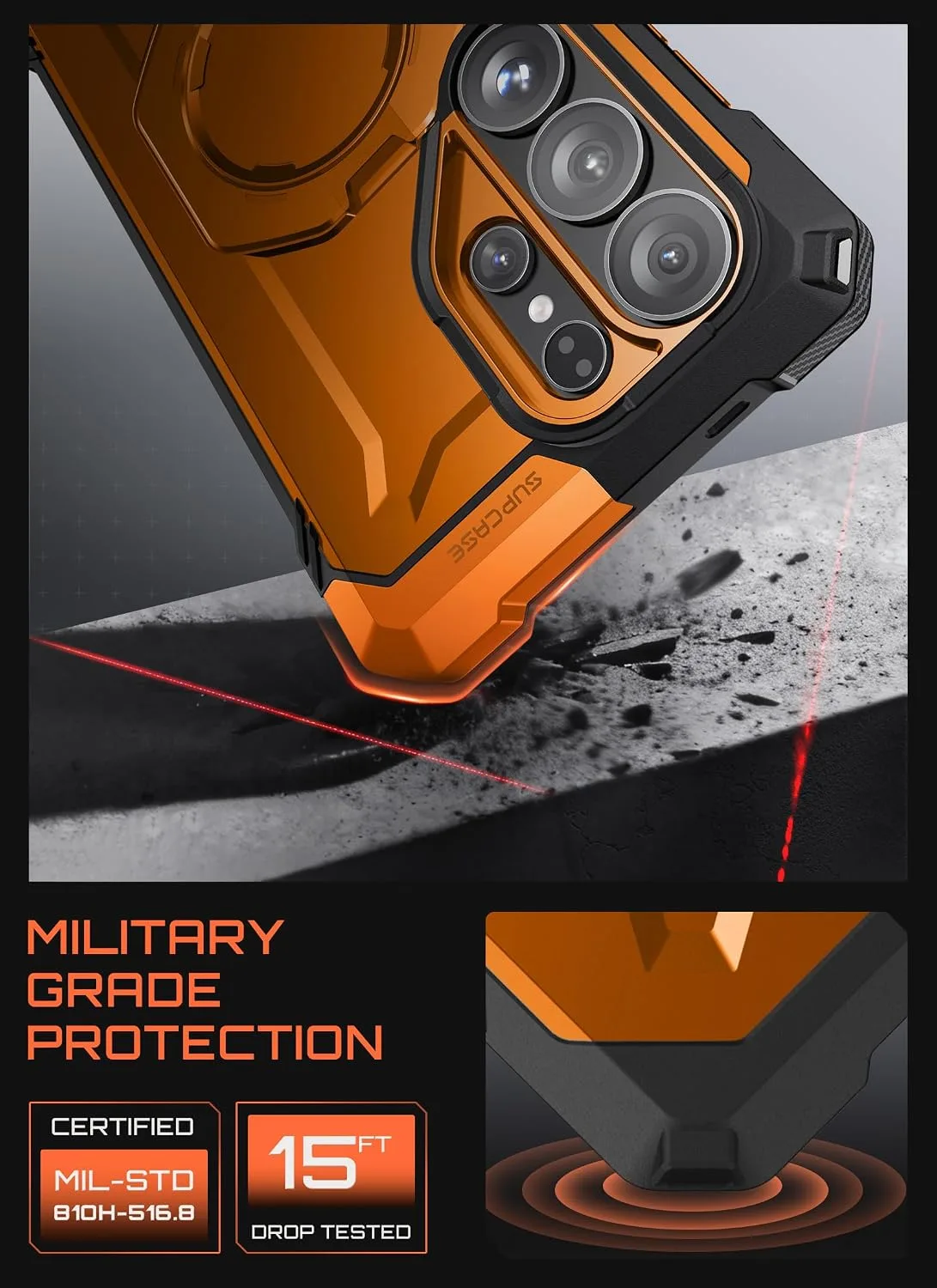 SUPCASE for Samsung Galaxy S26 Ultra Case with Built-in Stand, Coral