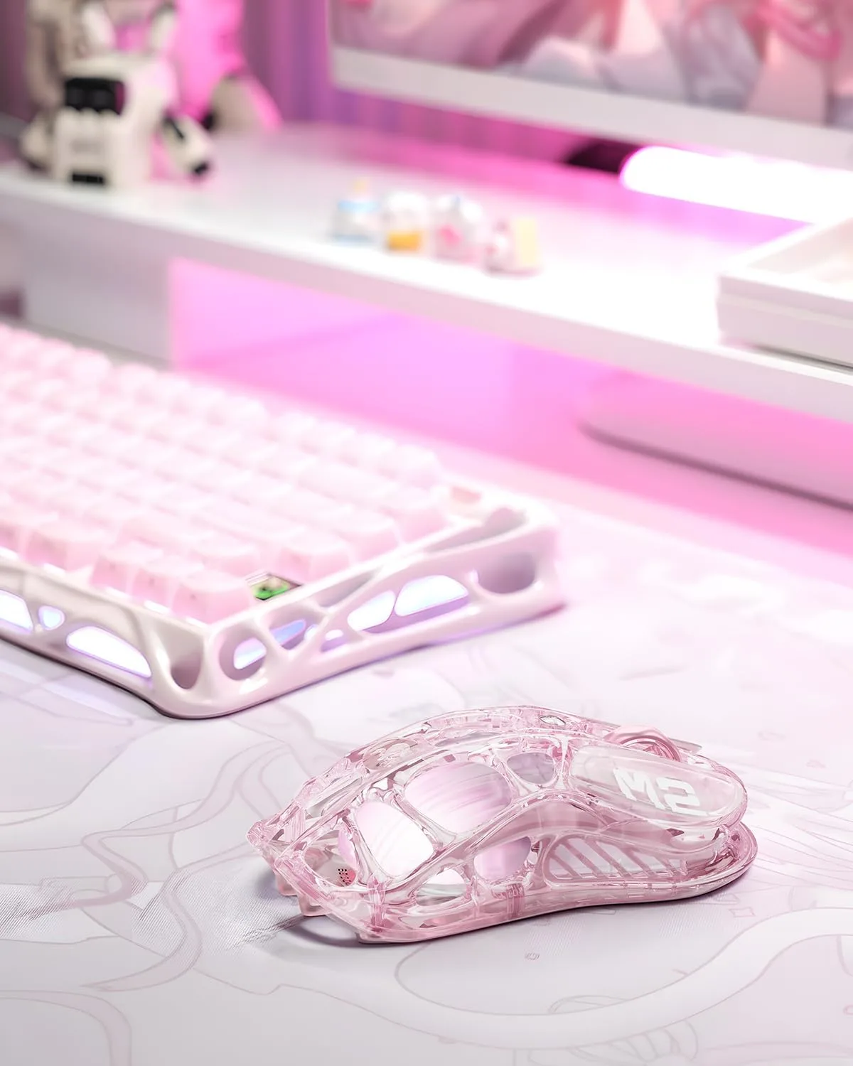 GravaStar Mercury M2 Wireless Gaming Mouse, Hollowed-Out Design, 1K Polling
