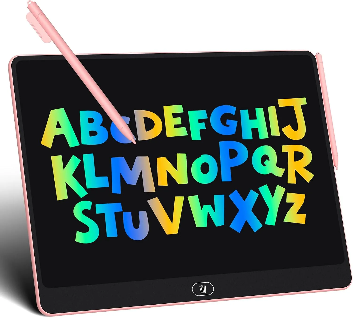 16 Inch Large LCD Writing Tablet for Kids, Colorful Reusable Electronic Doodle Board with Stylus, Educational Drawing Pad for Math Practice & Learning, Travel Essential Toys for Boys Girls (Pink)