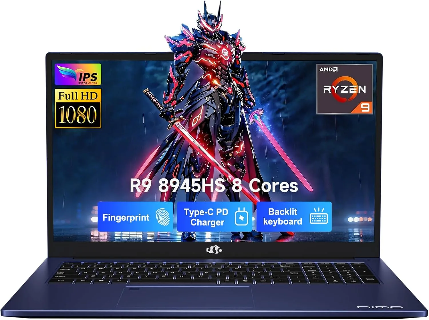 Laptop Gamer Nimo 17.3" Ryzen 9 8945HS 32GB DDR5 1TB SSD Radeon 780M Negro