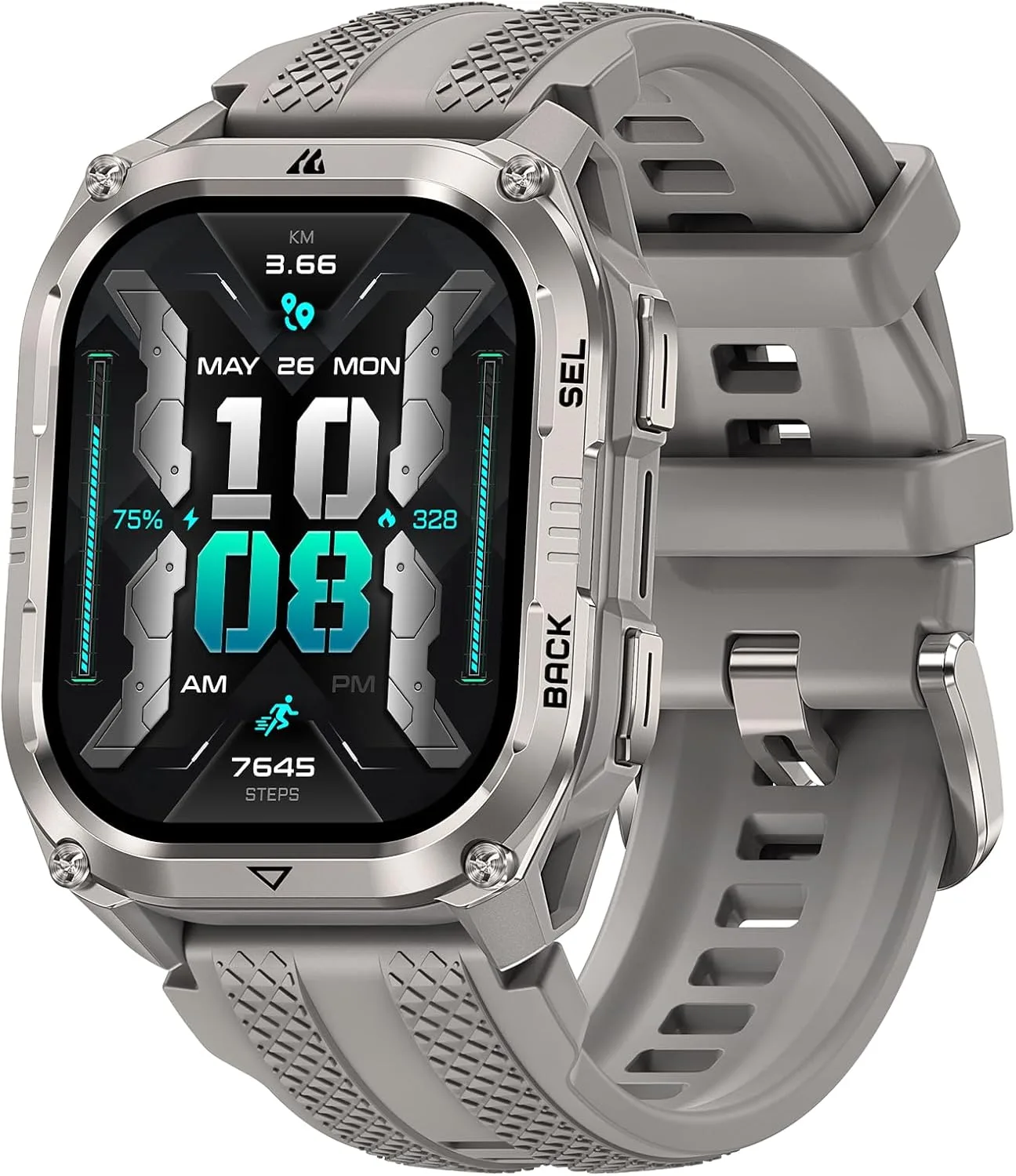 KOSPET Pulse 2 Smart Watch with GPS, 5 ATM/IP69 Waterproof, LED Flashlight