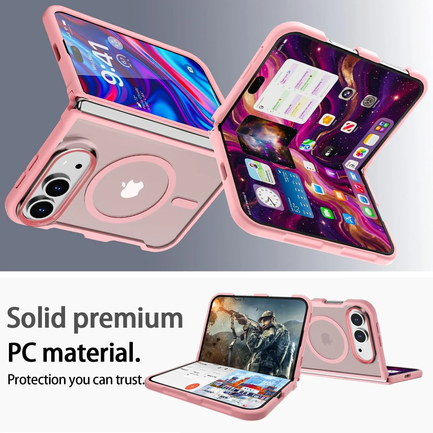 AICase for iPhone Duo Case,Fold Matte Translucent Fit for Magsafe