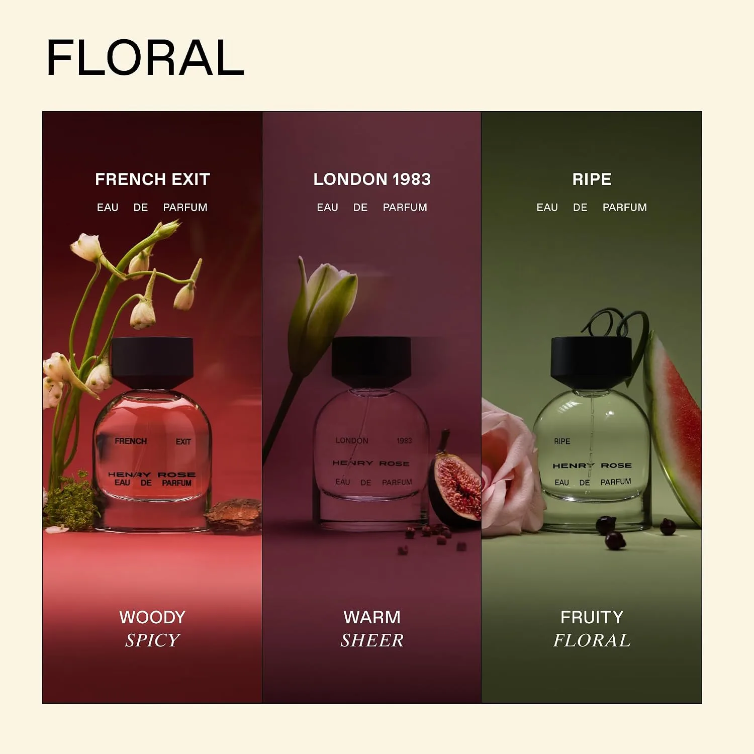 Henry Rose London 1983 Eau de Parfum, Unisex Clean Travel Spray (0.27 oz)