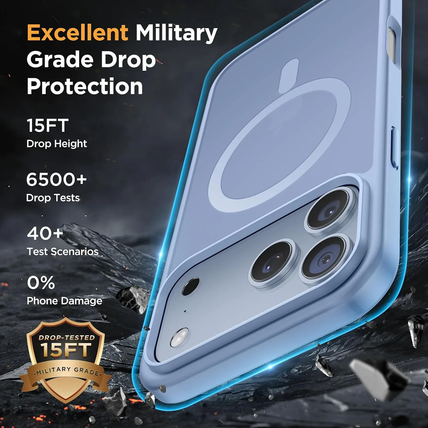 Miracase Magnetic for iPhone 18 Pro Case 6.3,Translucent Matte, Glacier