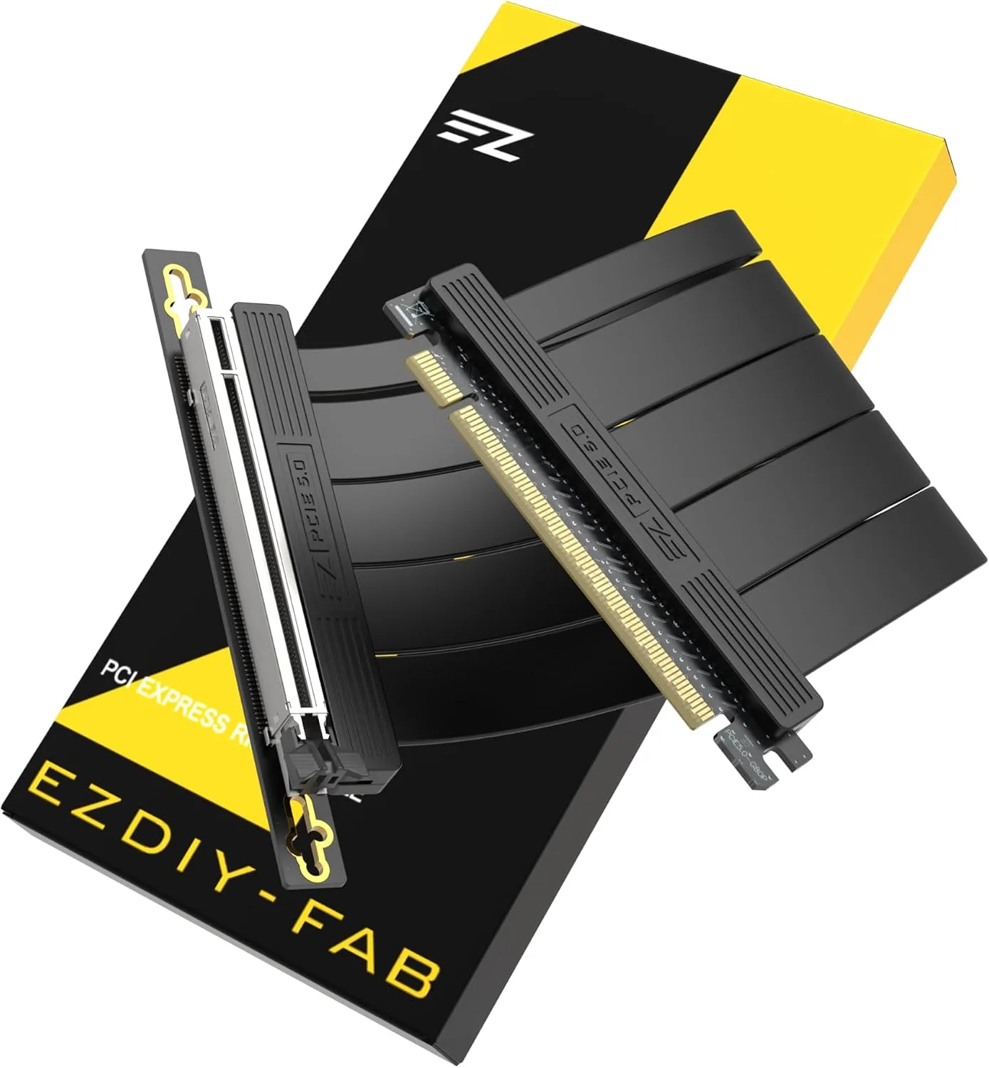 EZDIY-FAB PCIe 5.0 Riser Cable, Gen5 GPU Extender, Right Angle, 20cm, Black