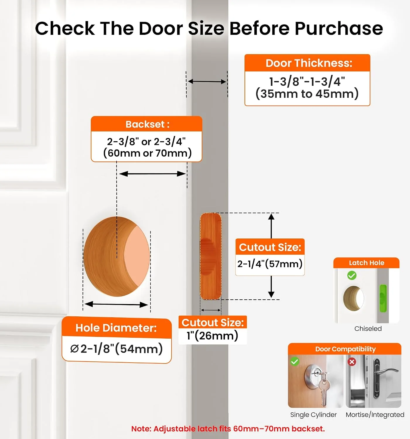 Veise Keyed Entry Door Knob with Lock for Exterior Interior, Matte Black