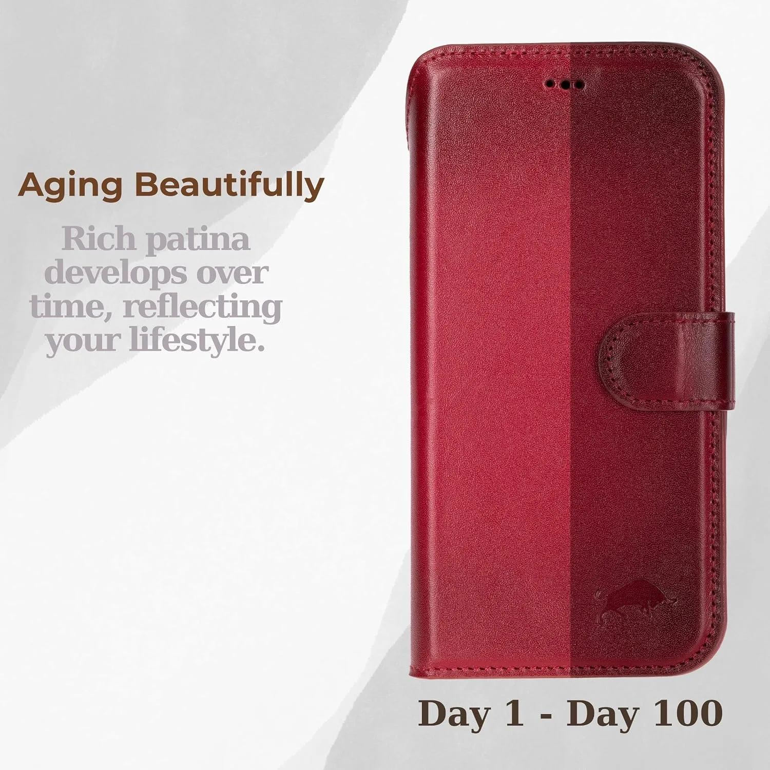 VENOULT Wallet Case for iPhone, Full Grain Genuine Turkish Leather, Magnetic Detachable, RFID 4 Card Slots, Business Style, Compatible with MagSafe (Cranberry, iPhone 16 Pro)