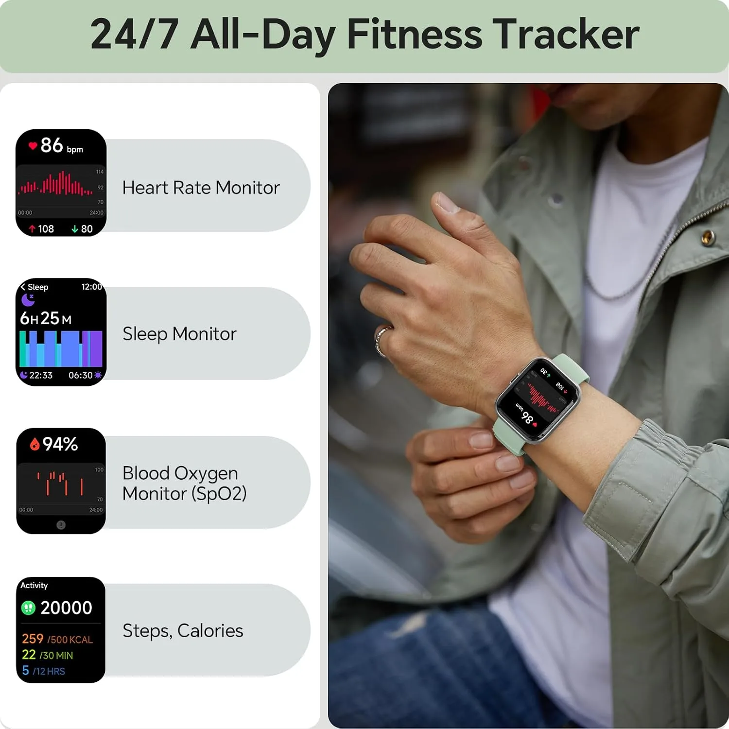 Smart Watches for Women Men, 1.85" Smart Watch Compatible iPhone/Samsung/Android (Answer/Make), Fitness Tracker Watch with Heart Rate/Sleep Monitor, Smartwatch 3ATM Waterproof 120+ Sport Modes, Alexa