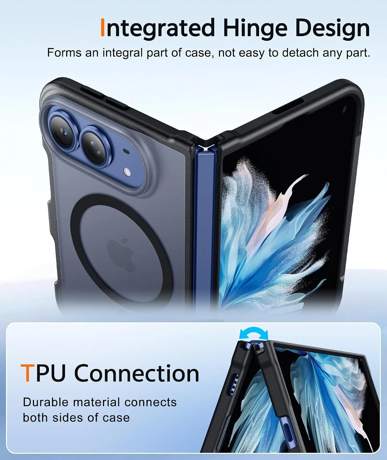 FNTCASE for iPhone Duo Case: Translucent Matte Fit for MagSafe Black