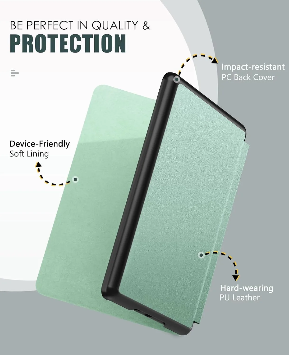 MoKo Case for 7" Kindle Paperwhite 12th Gen&Colorsoft 2024, Agave Green