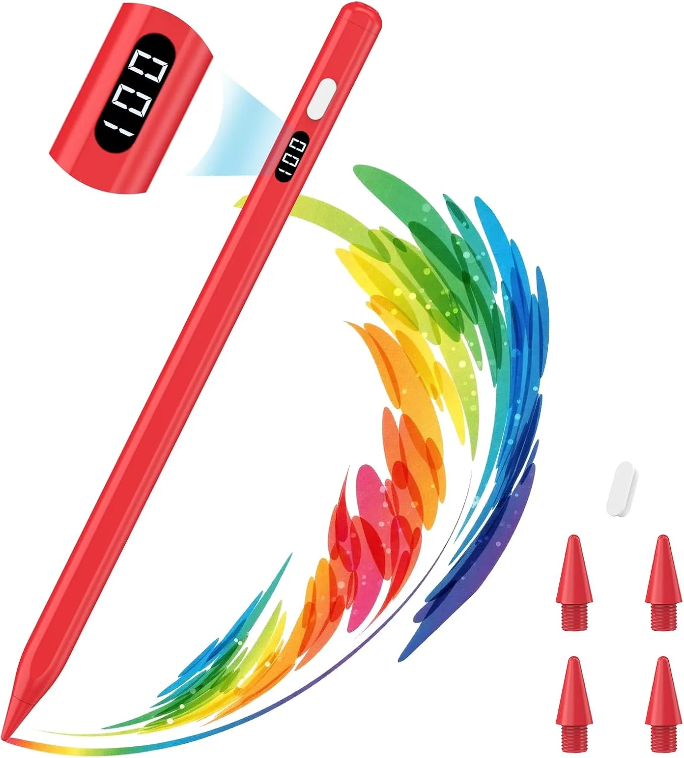 MoKo Stylus Pen for iPad 2018-2026, USB-C Charge Pencil with LED Display