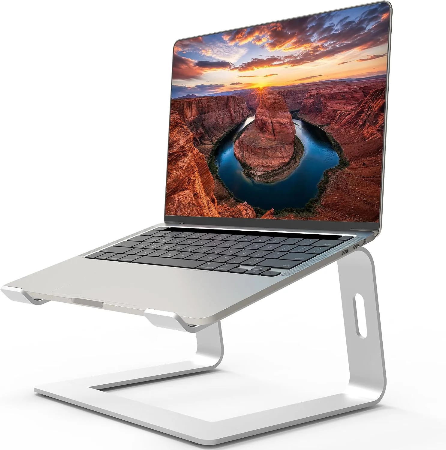 Orionstar Ergonomic Laptop Stand, Aluminum Riser, 10-15.6",Silver