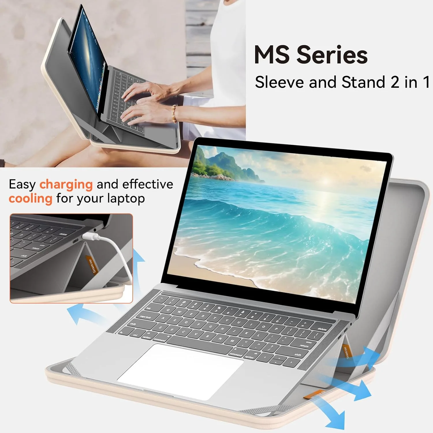 Smatree MS59T Hard EVA Case with Stand for 14" ASUS Zenbook Duo 14 UX482