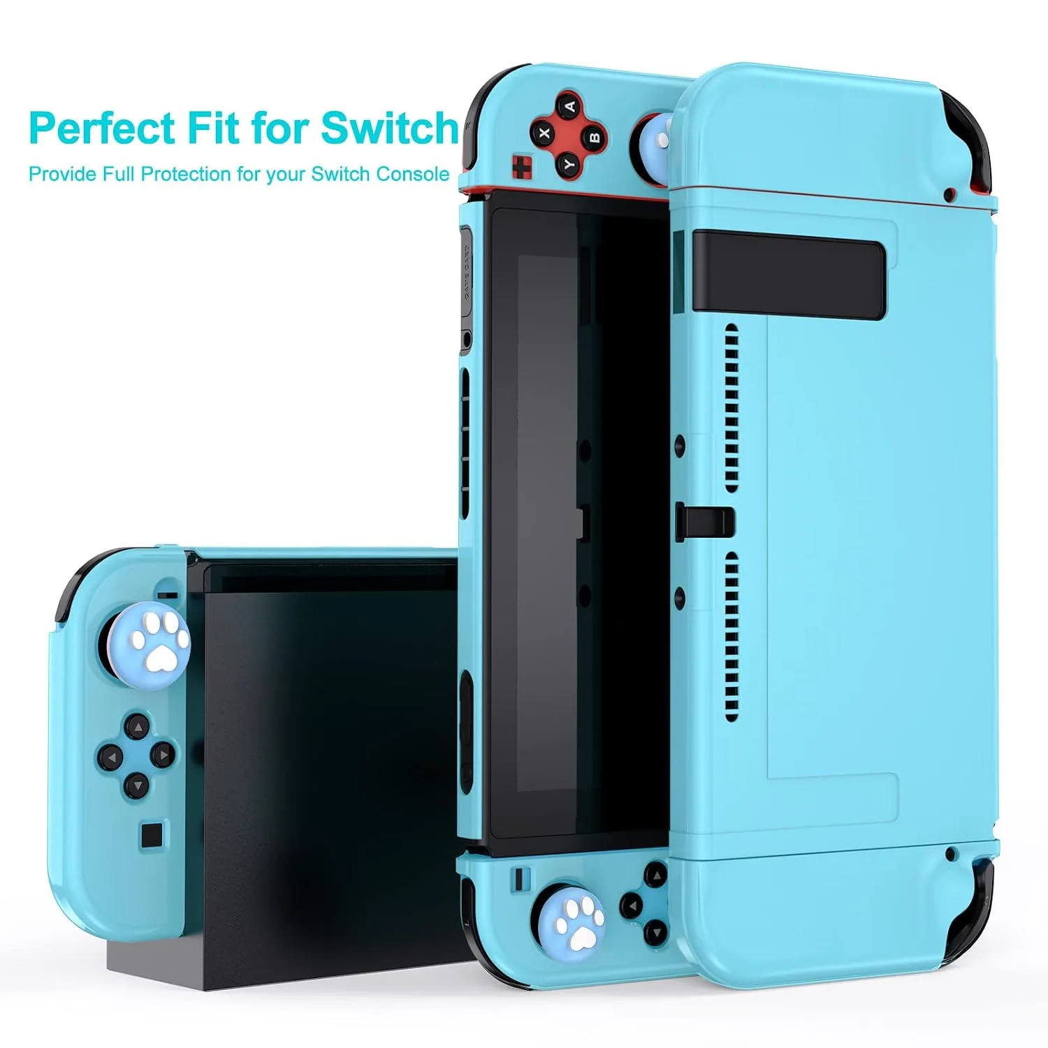 Younik Switch Accessories Bundle, 17 in 1 Blue Switch Accessories Kit for Girls Include Switch Carrying Case, Adjustable Stand, Protective Case for Switch Console & J-Con(Blue)