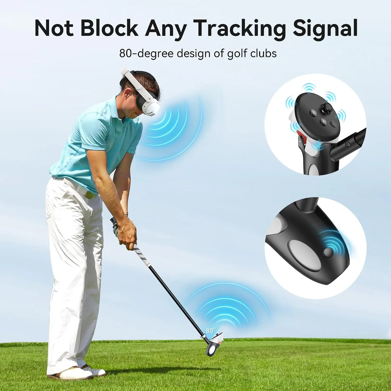 AMVR GA1 31.5 Inch VR Haptic Feedback Golf Club Attachment for Q3/Q3S