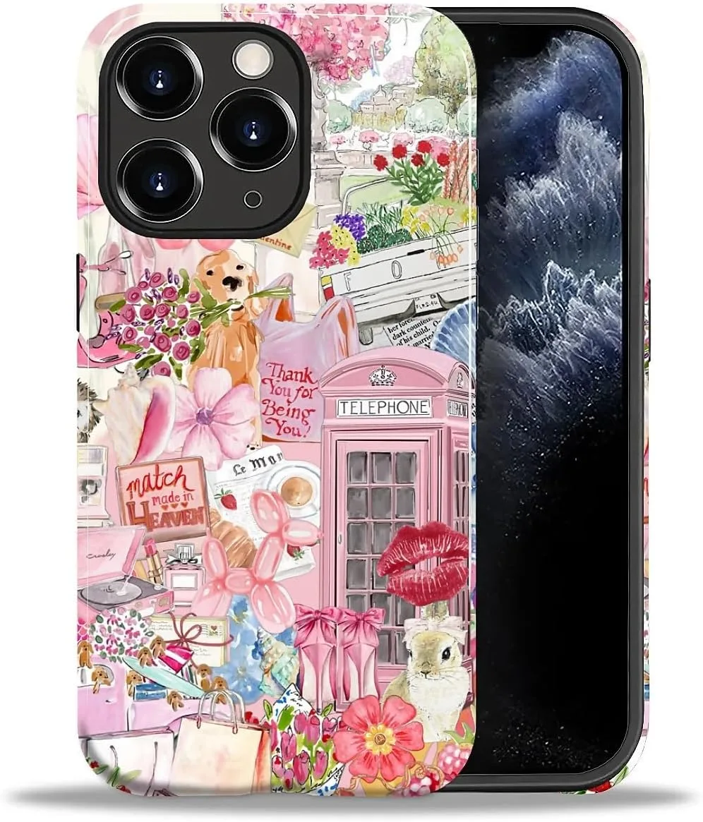 Funda para iPhone 11 Pro Max Daizag doble capa diseño animal rosa