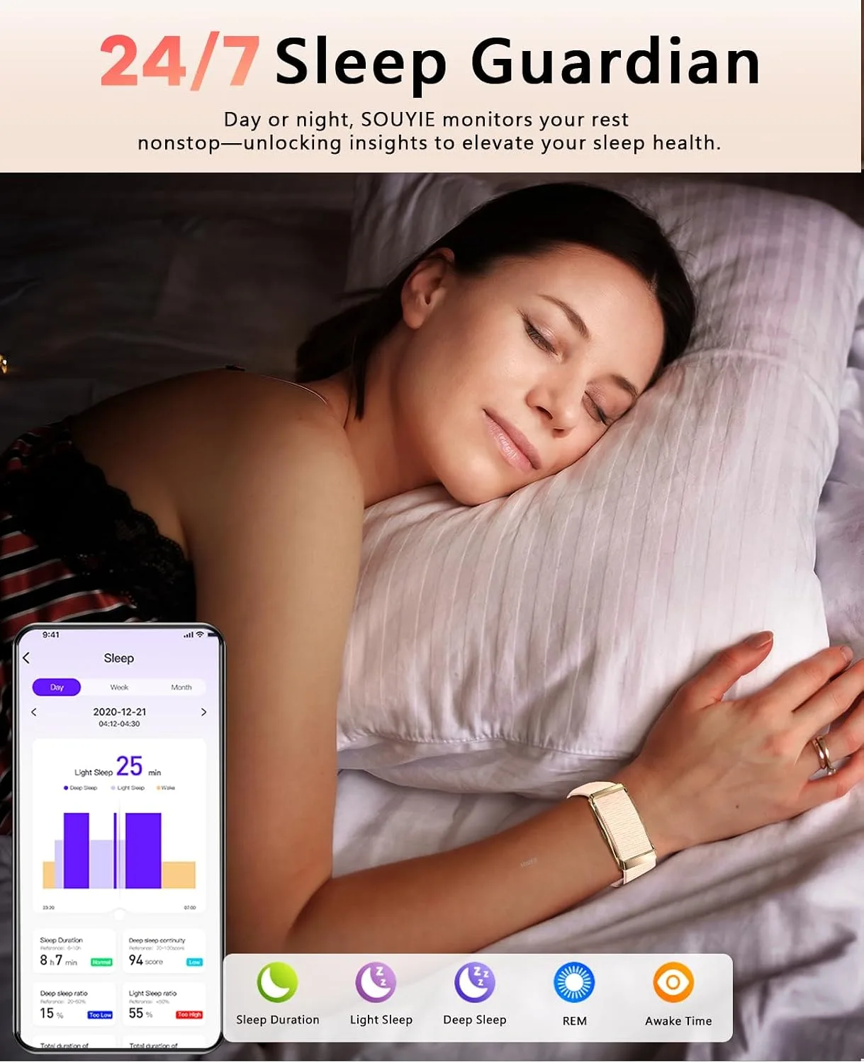 Smart Bracelet for Women, 24/7 Wearable Health Activity Fitness Trackers