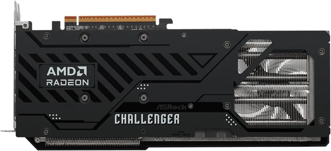 ASRock Radeon RX 9070 Challenger 16GB OC Graphics Card, RDNA 4, 2520MHz Boost, 16GB GDDR6 256-bit, PCIe 5.0, Triple Fans, 0dB Silent, LED Indicator
