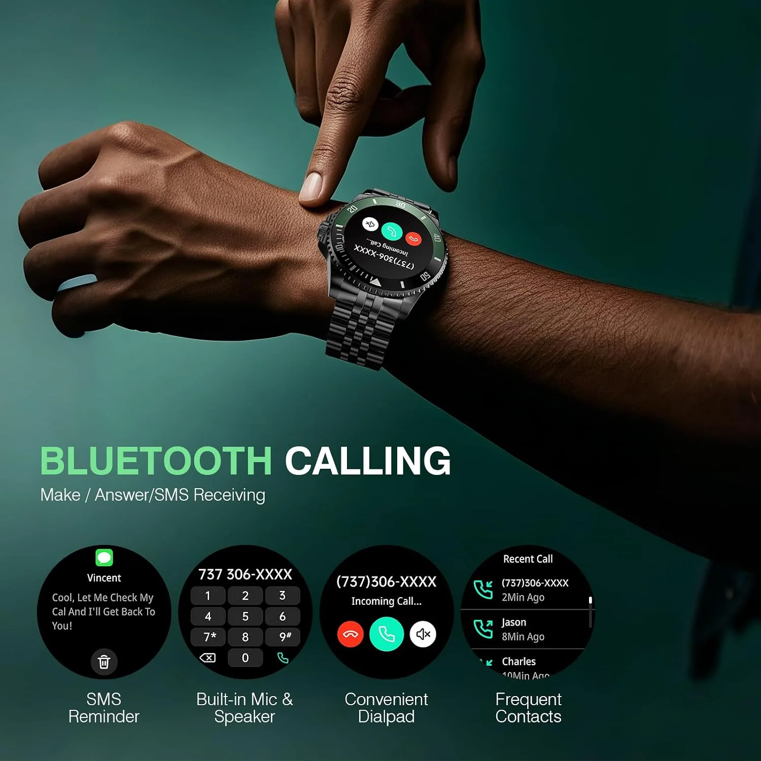 Smart Watch for Men, Answer/Make Call, Fitness Tracker, Waterproof, 44mm