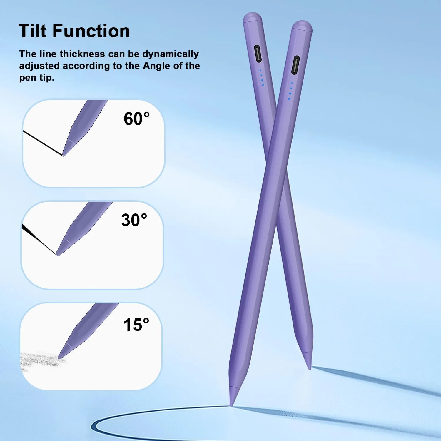DOGAIN A8 Stylus Pen for iPad 2018-2026, Fast Charge, Palm Rejection-Purple