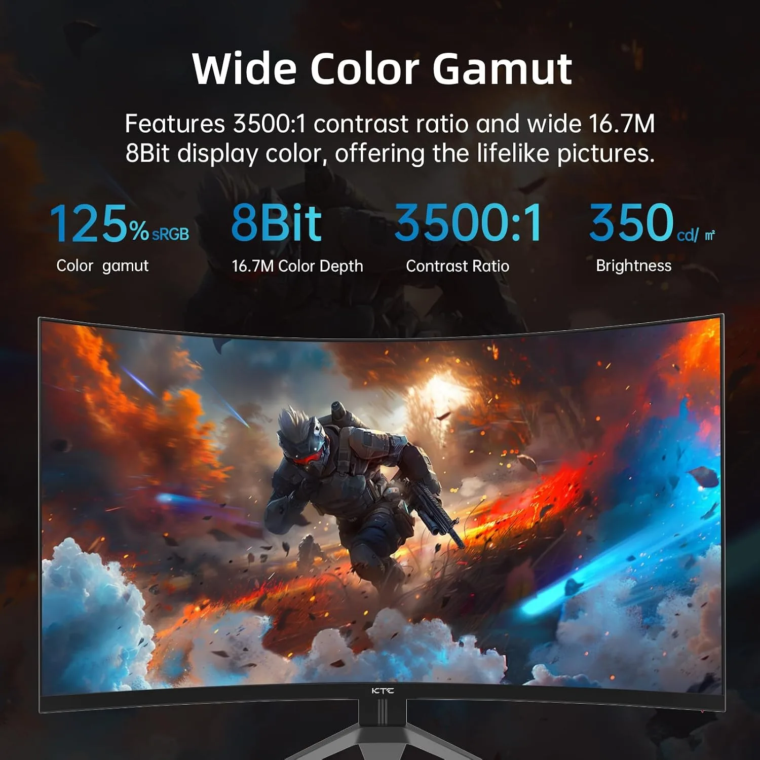 KTC 32 Inch 240Hz Curved Gaming Monitor, FHD 1500R HDR PC Monitor, H32S17F