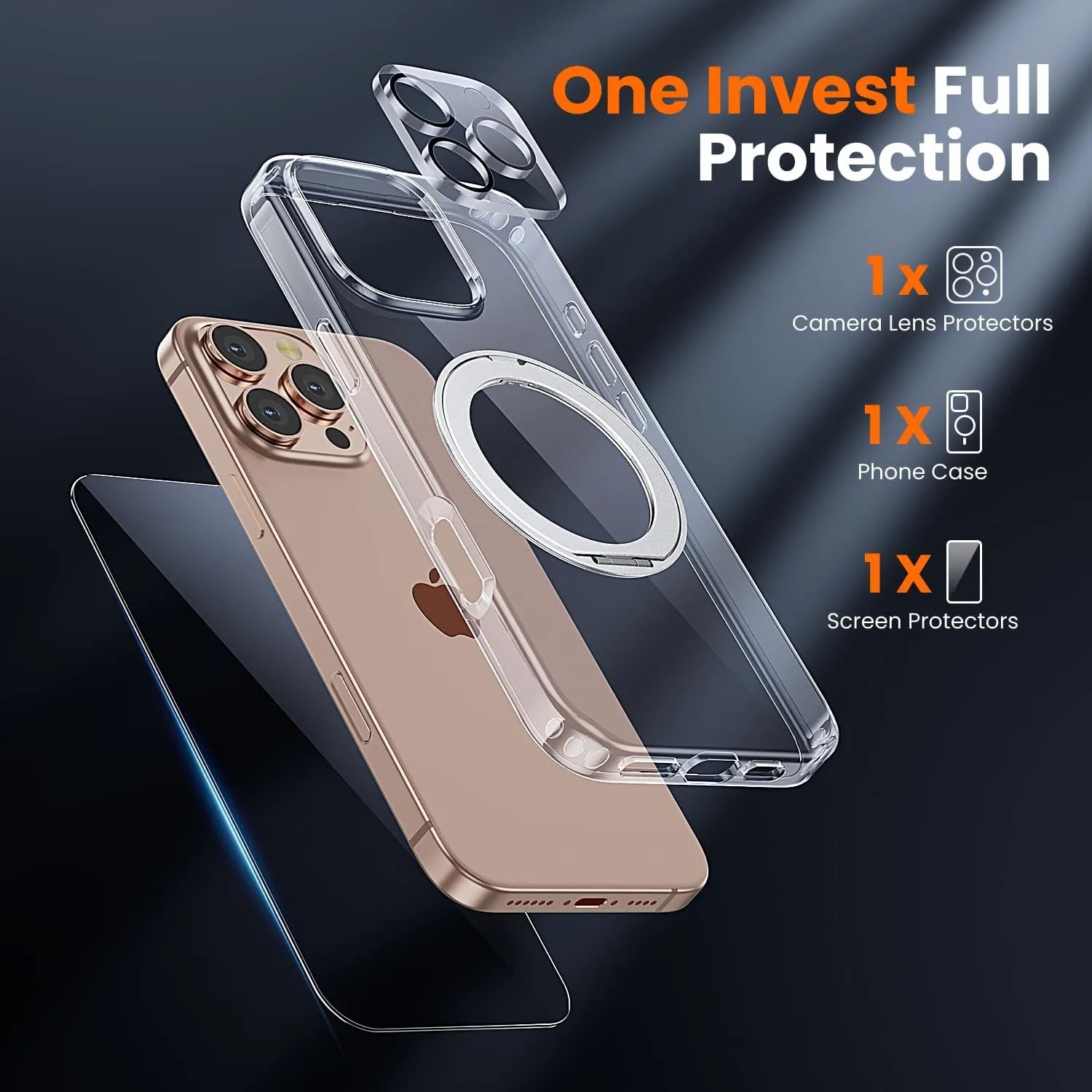 toushion 3 in 1 for iPhone 16 Pro Max Case Stand