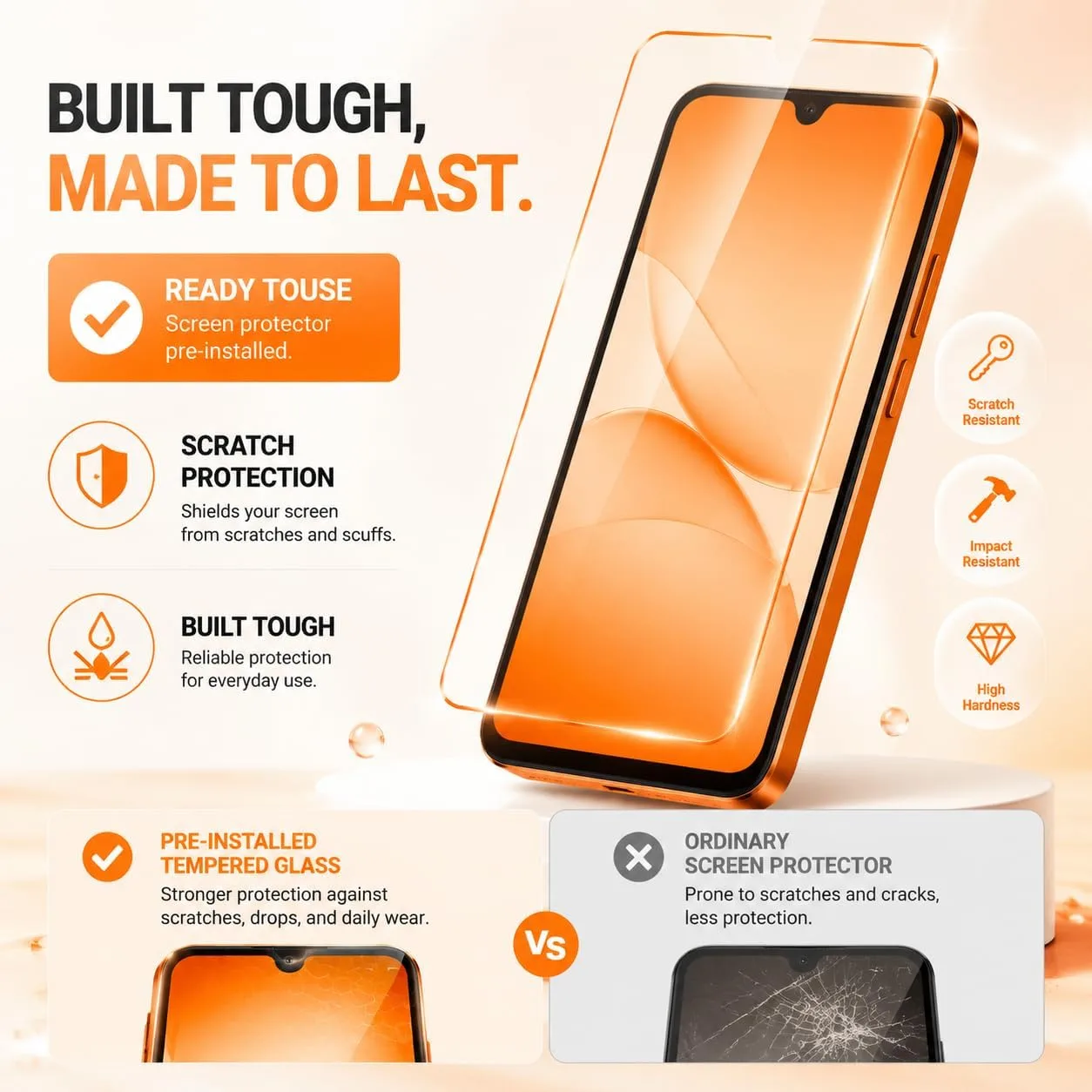 Blackview Wave 10C Android Phone Unlocked 6.88" Large Screen, Android 16 Unlocked Smartphones 16(4+12) GB+128GB/1TB, 32MP+13MP, Dual SIM/Face ID/GPS/OTG, Only for T-Mobile, Orange