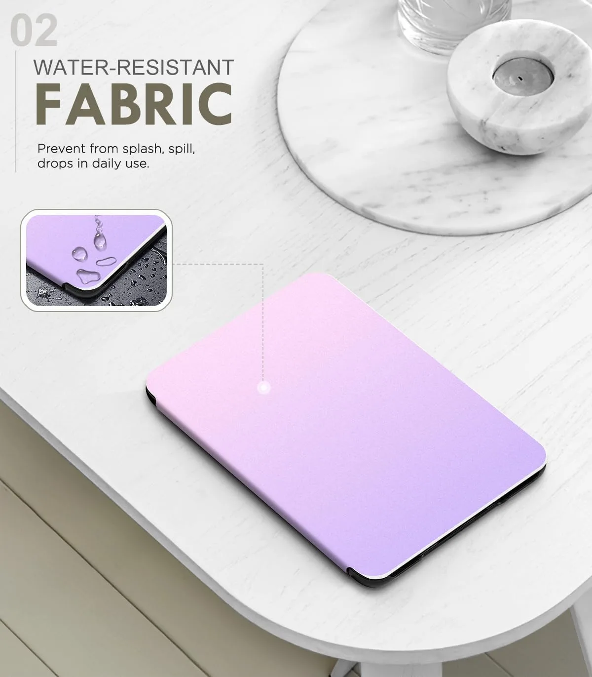 MoKo Case Fits 6" Kindle Basic 11th Generation 2024/2022, Gradient Purple