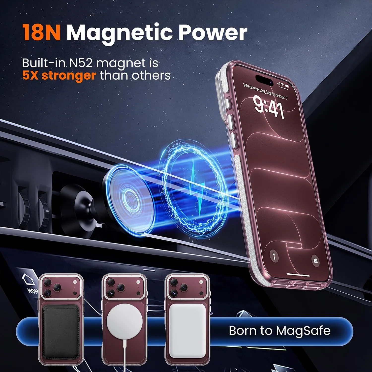 toushion 3 in 1 for iPhone 18 Pro Case Clear Bumper
